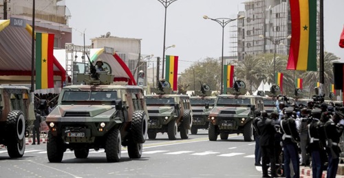 The new Bastion APCs during Senegal's independence day parade.