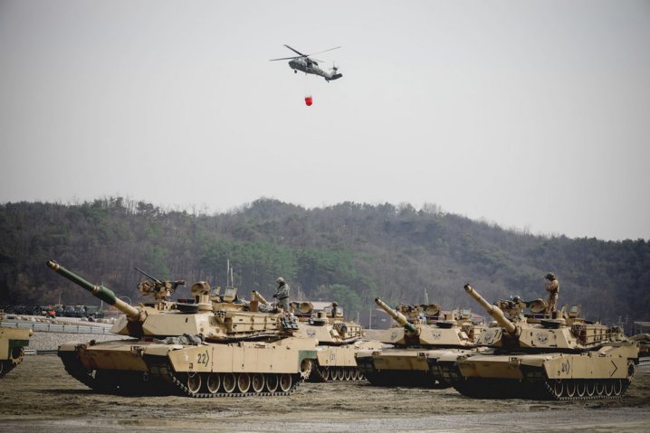 First Armored Division tankers prepare to qualify at Rodriguez Live Fire Complex, South Korea, in March 2019. US military leaders are meeting to determine what role the US Army will have if the nation is involved in a violent conflict in the Pacific region. (US Army )