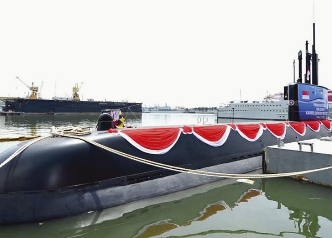 Alugoro
        , seen here at its launch ceremony on 11 April 2019.
       (Indonesian Ministry of Defence)