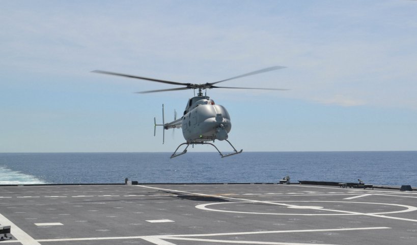 The US Navy is exploring several updates to the MQ-8C Fire Scout unmanned helicopter, which is expected to be one of the fleet’s principal UAV assets. (US Navy)