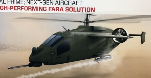 Artist's illustration of the AVX Aircraft-L3 Technologies offering for the US Army's Future Attack Reconnaissance Aircraft-Competitive Prototype (FARA-CP) programme on display at the 2019 AAAA Summit.