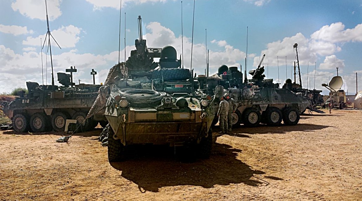 Soldiers from 1st Stryker Brigade Combat Team, 1st Armored Division, operate Stryker vehicles equipped with WIN-T Increment 2 (WIN-T Inc 2) networked systems in 2014 at Fort Bliss, Texas. The service is now moving away from WIN-T and eyeing an ITN desi...