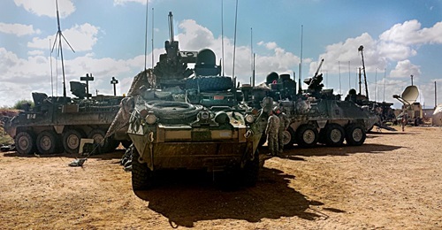 Soldiers from 1st Stryker Brigade Combat Team, 1st Armored Division, operate Stryker vehicles equipped with WIN-T Increment 2 (WIN-T Inc 2) networked systems in 2014 at Fort Bliss, Texas. The service is now moving away from WIN-T and eyeing an ITN desi...