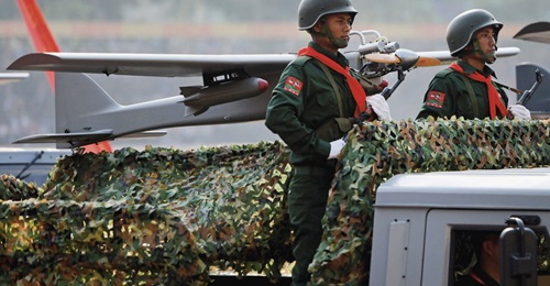 During a military parade held on 17 April the UWSA displayed recently acquired equipment, including an unmanned aerial vehicle carried on the back of a truck.