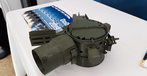 The Air Force Research Laboratory's (AFRL's) ESPA Augmented Geosynchronous Laboratory Experiment (EAGLE) on display at the Pentagon's Lab Day on 25 April 2019. EAGLE's propulsion capability turns it from a simple ESPA ring into a fully functioning sate...