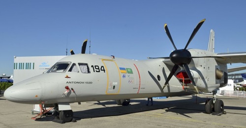 Progress on the Antonov An-132, seen here at the Paris Air Show in 2017, has stalled.