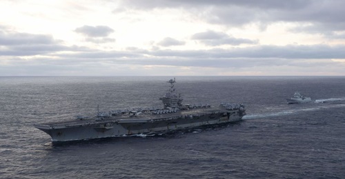 The Trump administration now says it will not retire the aircraft carrier USS 
        
         (CVN 75) early, as planned.