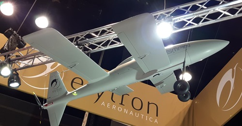 Elytron Aeronautica's Talisman tandem wing UAV on display on 1 May at the 2019 AUVSI Xponential conference in Chicago.