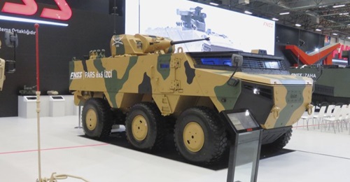 The Pars C2 concept vehicle as shown at IDEF 2019. The Pars order by the Turkish Land Forces marks the first time they have opted to procure wheeled AFVs.
