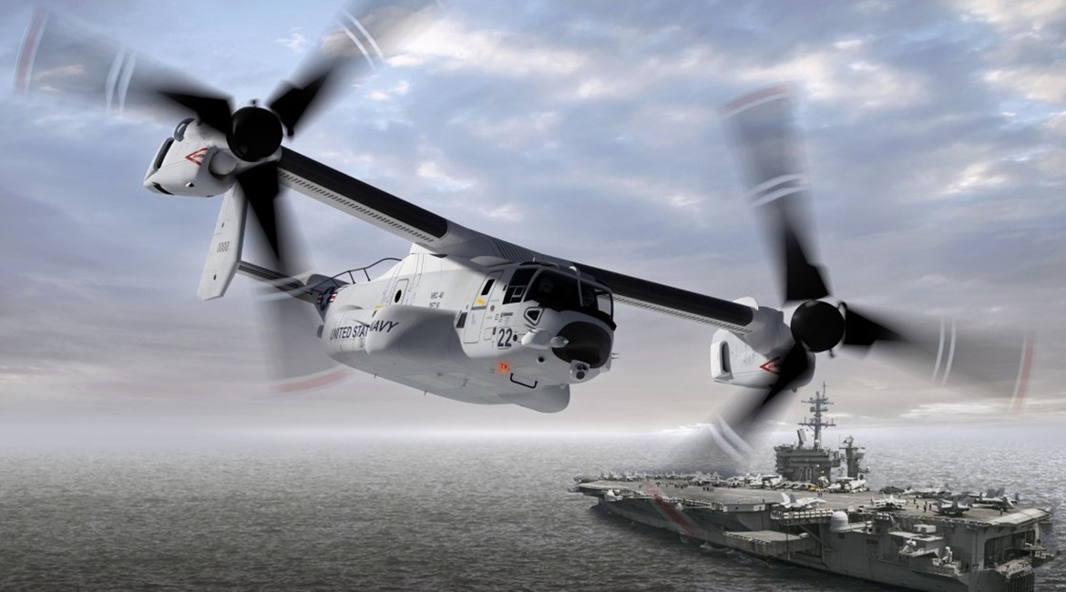 The CMV-22B will replace the USN's existing C-2A Greyhound COD aircraft.