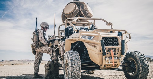 1st Lieutenant Taylor Barefoot programmes a counter-UAS on a LMADIS during a pre-deployment training exercise at Marine Corps Air Ground Combat Center Twentynine Palms in November 2018. By the end of fiscal year 2019, the service will stop fielding new...