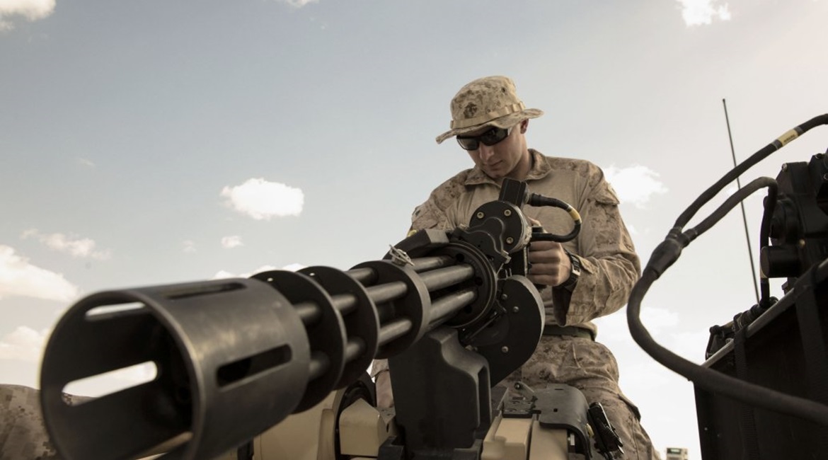 USMC Corporal Ryan George, a low-altitude air defence gunner with 2nd Low Altitude Air Defense Battalion Counter-Unmanned Aerial Systems Detachment, attached to Special Purpose MAGTF Crisis Response-Central Command, conducts a functions check ensuring ...