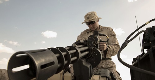 USMC Corporal Ryan George, a low-altitude air defence gunner with 2nd Low Altitude Air Defense Battalion Counter-Unmanned Aerial Systems Detachment, attached to Special Purpose MAGTF Crisis Response-Central Command, conducts a functions check ensuring ...
