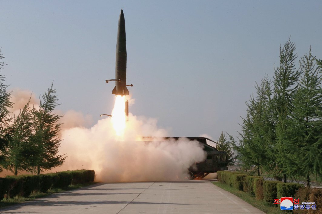 The KNCA released images of missile launches carried out on 9 May in North Korea’s northwestern North Pyongan Province. Pyongyang test-fired what appeared to be close/short-range ballistic missiles on 9 and 4 May that resemble those used by the Russian-designed Iskander systems. (KCNA)