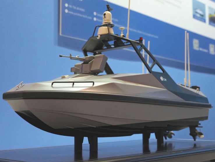 A model of the L30 unmanned surface vehicle, which is designed for littoral operations. (IHS Markit/Kelvin Wong)
