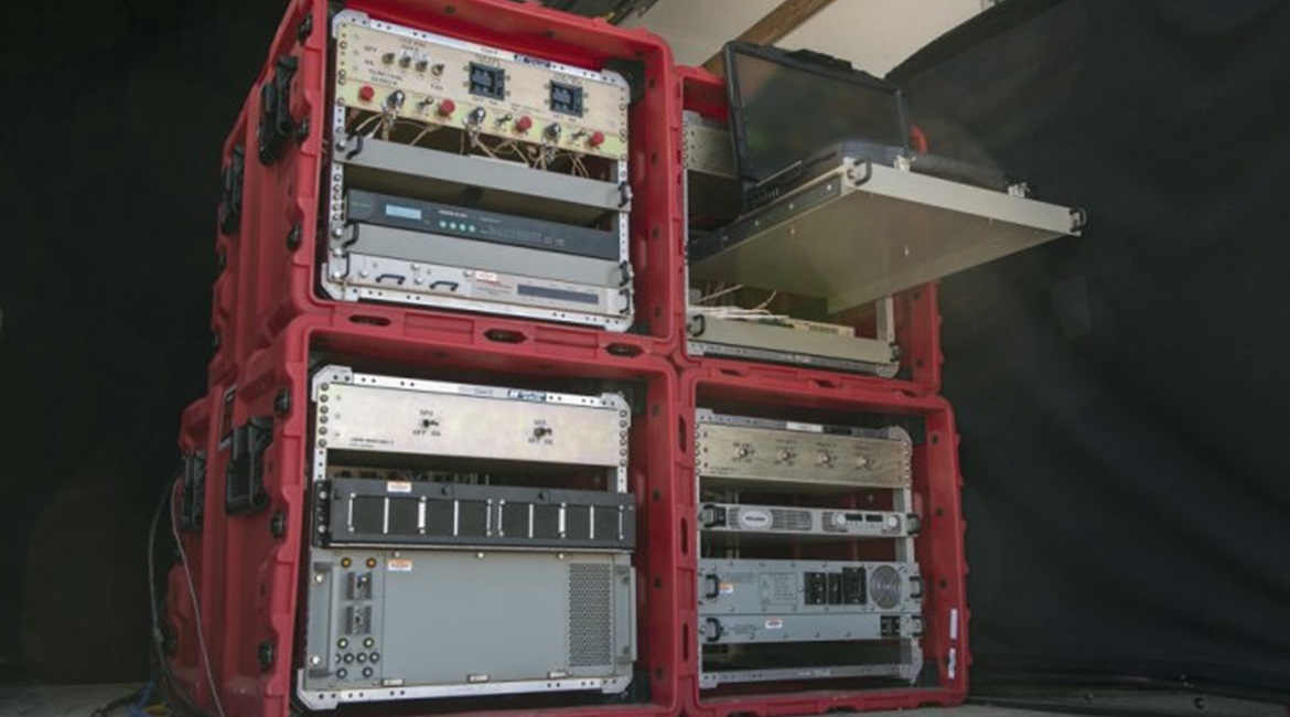 Raytheon plans to perform its second demonstration of its Joint Precision Approach Landing System (JPALS) expeditionary version in late 2019/early 2020. Pictured is the system in transit cases.