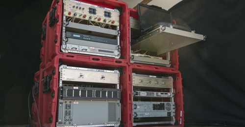 Raytheon plans to perform its second demonstration of its Joint Precision Approach Landing System (JPALS) expeditionary version in late 2019/early 2020. Pictured is the system in transit cases.
