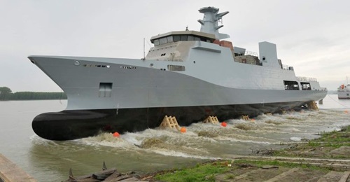 The first of two corvettes on order for the PN was launched on 17 May at the facilities of Dutch shipbuilder Damen in Galati, Romania.