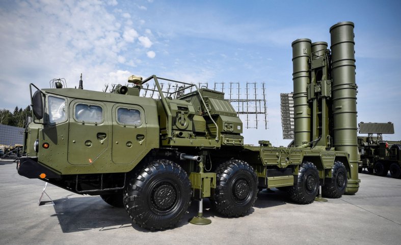 A Russian S-400 system on display near Moscow in 2017. Turkey looks set to proceed with procuring S-400s despite the threat of US sanctions. (A Nemenov/AFP/Getty Images)