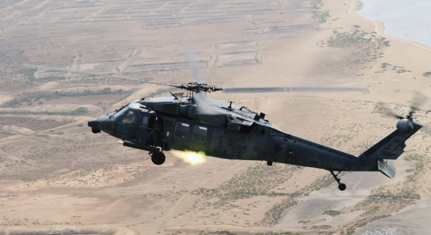 An Emirati Black Hawk is seen launching a Talon over southern Yemen. The weapon looks set to be phased out in favour of the APKSW. (WAM)