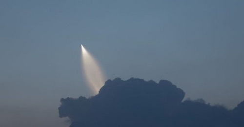 An image published on Chinese social media showing what may be the country's next-generation SLBM, the JL-3, in flight following a test-firing on 2 June.