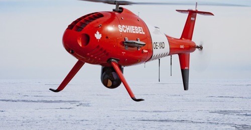 The Schiebel S-100 Camcopter UAV has unique features, such as a compact design that heats components, which enables it to fly in icy conditions.