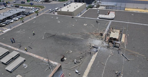 A photograph taken during a guided press tour with the Saudi military on 13 June shows the damage caused to the roof of Abha International Airport by an attack that Ansar Allah (Houthis) claimed was carried out on the previous day using a cruise missile.