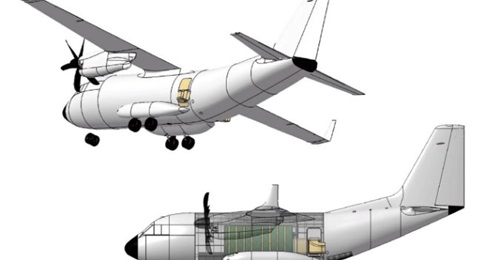 The SCODEV system is fitted in the aircraft's hold, and uses S-vents mounted in the paratrooper doors.
