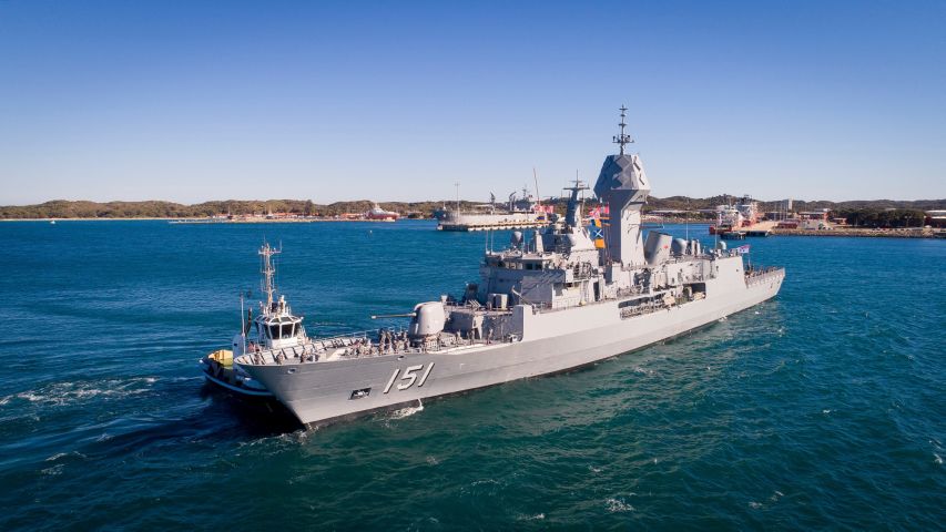 HMAS Arunta has rejoined the RAN fleet after having completed a 20-month-long AMCAP upgrade at the Australian Marine Complex in Henderson. (Commonwealth of Australia)