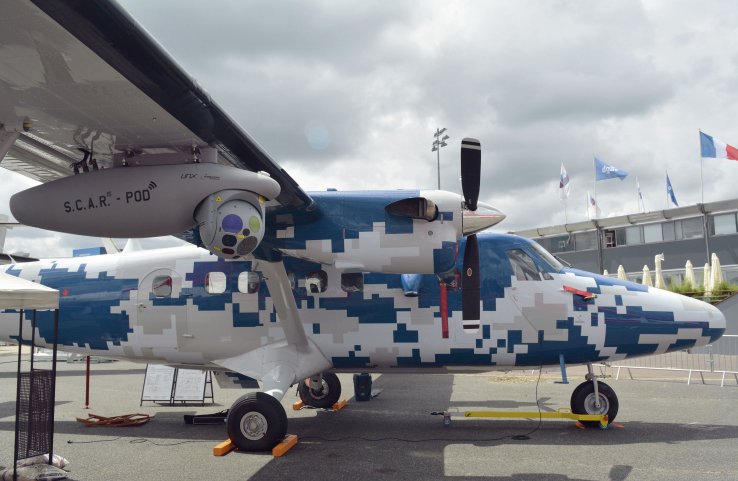 The Viking Twin Otter Guardian 400 is fitted with the Airborne Technologies SCAR pod. (IHS Markit/Patrick Allen)