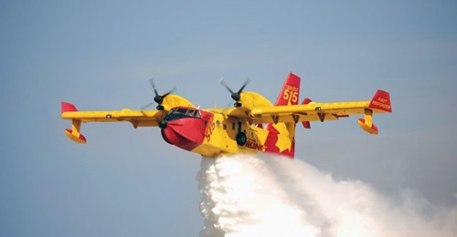 A Viking Canadair CL-515 amphibious aircraft is seen here in aerial firefighting configuration. The Indonesian MoD has signed a contract with Viking Air for six new CL-515s and one upgraded Canadair CL-415EAF amphibious aircraft.