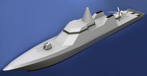 Japan's Mitsui E&S Shipbuilding Co unveiled during the 2019 Maritime/Air Systems & Technologies Asia  exhibition near Tokyo, which was held from 17 to 19 June, its design proposal to meet the JMSDF's  plans for 12 OPVs.