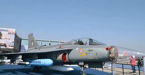 An example of the Indo-Russian BrahMos supersonic cruise missile being carried by a Tejas Mk 1 Light Combat Aircraft at Aero India 2019. Russia and India are collaborating to extend the strike range of this jointly developed weapon from 292 km to up to...