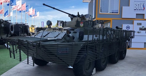 The Russian MoD is set to receive its first BTR-82AT APCs, one of which is displayed at Army 2019.
