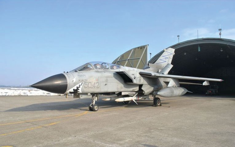 Seen being carried by an Italian Air Force Tornado during testing, the AARGM will also be integrated onto the same type for Germany. (Italian Air Force)