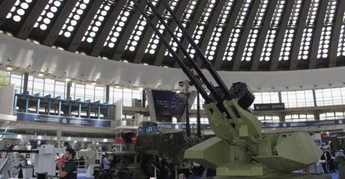 The Dubs 20/3 Kerber remote-controlled turret, armed with three 20 mm drum-fed cannons.