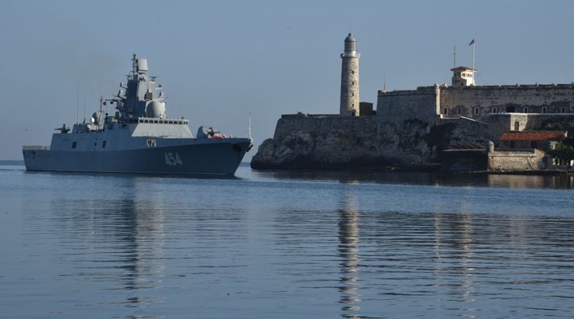 The Russian frigate 
        
         arrives in Havana on 24 June. The ship is leading a Russian flotilla on a world tour to raise the profile of Russia's international naval presence.