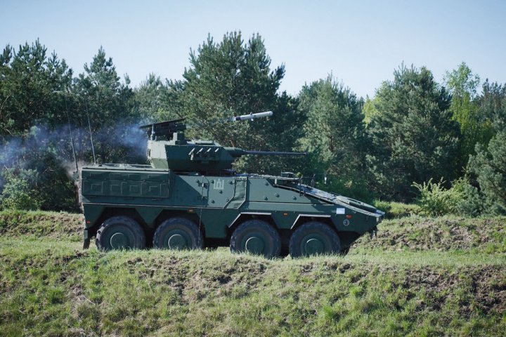 Lithuania received its first two Vilkas on 25 June and production of the Baltic country’s IFVs has begun. (Lithuanian MoD/ARTEC)
