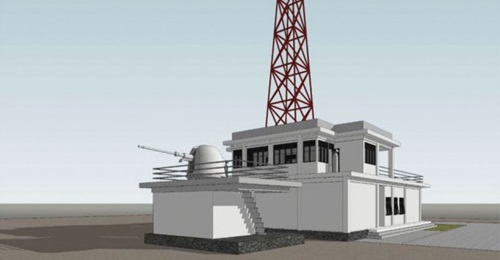 A computer-generated visualisation of one of the facilities that will be built within the naval gunfire range and simulator complex at Paiton, East Java.