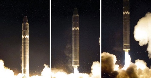 USFK has confirmed that North Korea's Hwaseong-15 ICBM (seen here being test-launched on 29 November 2017) is “capable of striking any part” of the US mainland.