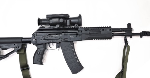 Sling, stock, pistol-grip, and index finger operable fire-selector plate fitted to an AK-12 (pictured) are also supplied with the KM-AK Obves kits.