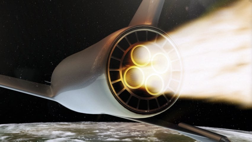 An artist's impression of the SABRE hypersonic powerplant being developed by BAE Systems plc and Reaction Engines. The RAF is exploring the possible application of such technologies to its existing and future fighter fleets as part of a wider move into hypersonic technology that includes weapons also. (BAE Systems)