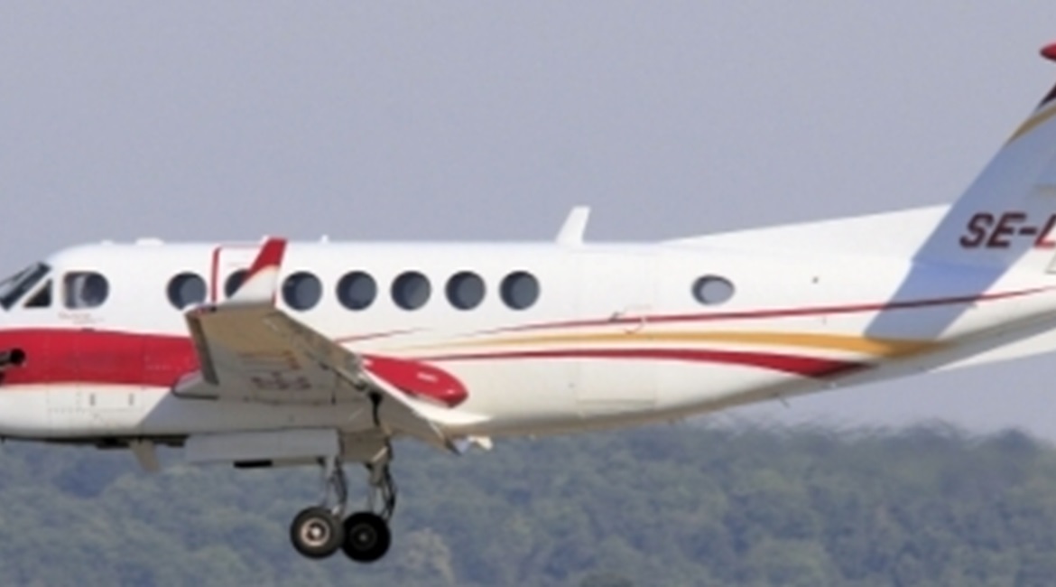 Mexico used a King Air 350 as part of the AMALGAM EAGLE 19 exercise. Pictured is a decorated King Air 350 flown by H-Bird Aviation Services of Stockholm, Sweden.