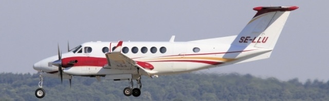 Mexico used a King Air 350 as part of the AMALGAM EAGLE 19 exercise. Pictured is a decorated King Air 350 flown by H-Bird Aviation Services of Stockholm, Sweden.