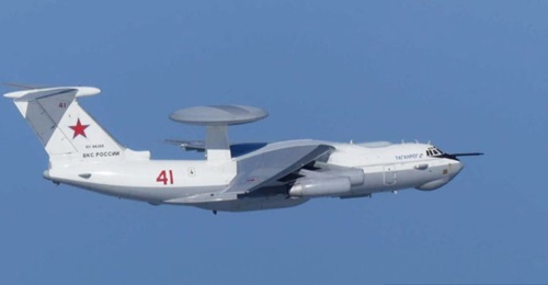 A photograph reportedly taken on 23 July from a Japanese military aircraft showing the VKS Beriev A-50 AEW&C aircraft at which South Korean fighters fired warning shorts. The A-50 was accused of having violated South Korean airspace twice that same day.