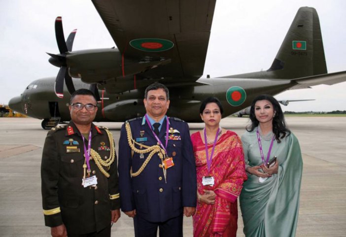 The first of five ex-Royal Air Force C-130J airlifters for Bangladesh was rolled out on 25 July ahead of delivery with the remainder of the fleet before the end of the year. (Marshall Aerospace and Defence Group)