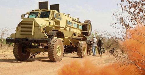 Malian soldiers seen training with a Casspir in a photograph released by the German Federal Ministry of Defence in May.
