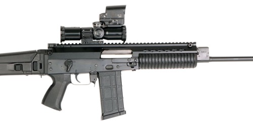 Zastava Arms' modular assault rifle shown chambered for 6.5 mm rounds with a 20-round magazine.