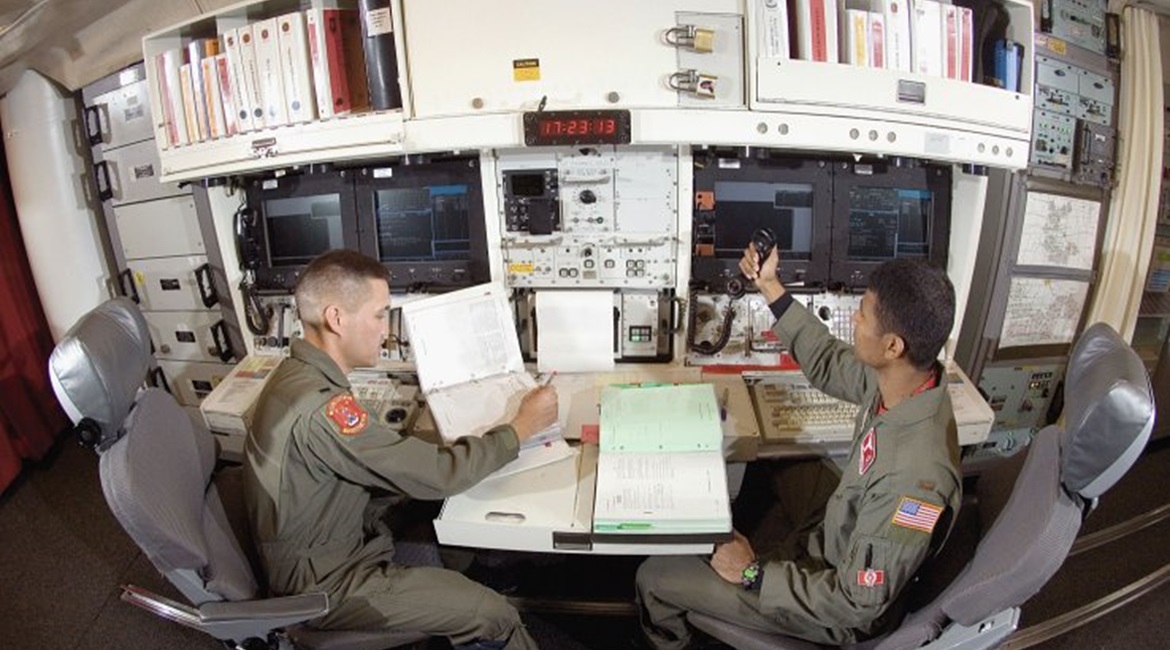 A USAF missile combat crew on alert at an underground ICBM control centre. The service's plans to replace its ageing Minuteman III missiles could be adversely affected by Boeing's decision to withdraw from the effort.