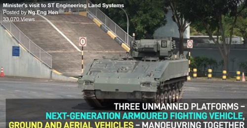 A close-up image of the unmanned NGAFV, clearly showing the modifications that enable vehicle control and navigation.